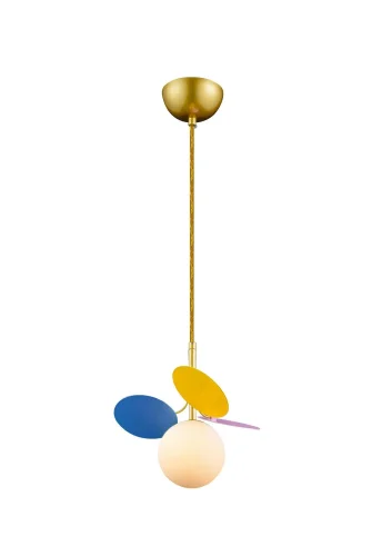 Светильник подвесной Matisse 10008/1P mult LOFT IT разноцветный белый 1 лампа, основание золотое в стиле современный шар фото 3